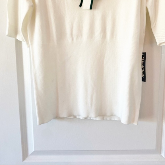 MODCLOTH Bow Thyself Ivory Tie Neck Knit Top NWT Sz XL - Picture 5 of 11